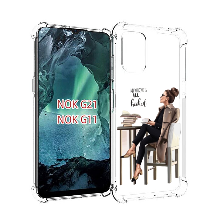 

Чехол Mypads Девушка-В-Кофейне Для Nokia G11/G21, Прозрачный, Tocco