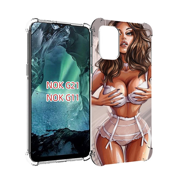 

Чехол Mypads Девушка-В-Кружевном Для Nokia G11/G21, Прозрачный, Tocco
