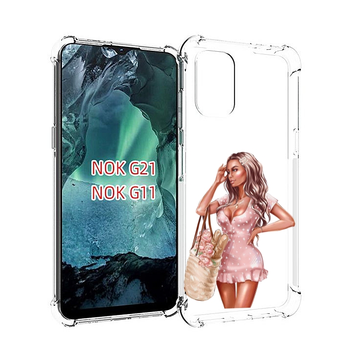 

Чехол Mypads Девушка-В-Мини-Платье Женский Для Nokia G11/G21, Прозрачный, Tocco