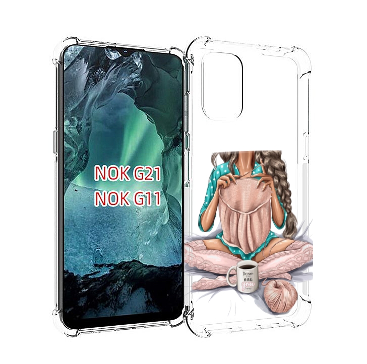 

Чехол Mypads Девушка-Вяжет Женский Для Nokia G11/G21, Прозрачный, Tocco