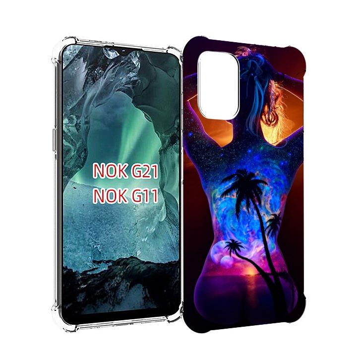 

Чехол Mypads Девушка-И-Пальмы Женский Для Nokia G11/G21, Прозрачный, Tocco
