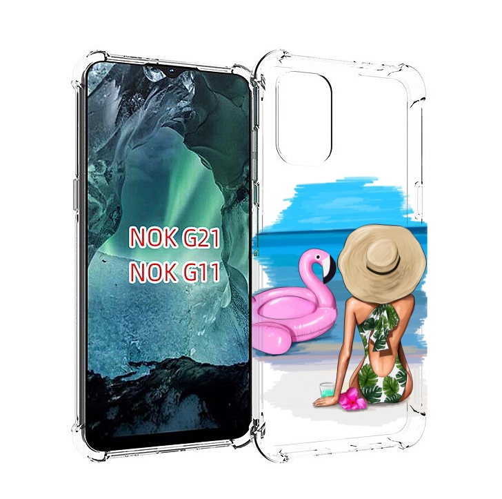 

Чехол Mypads Девушка-И-Фламинго Женский Для Nokia G11/G21, Прозрачный, Tocco