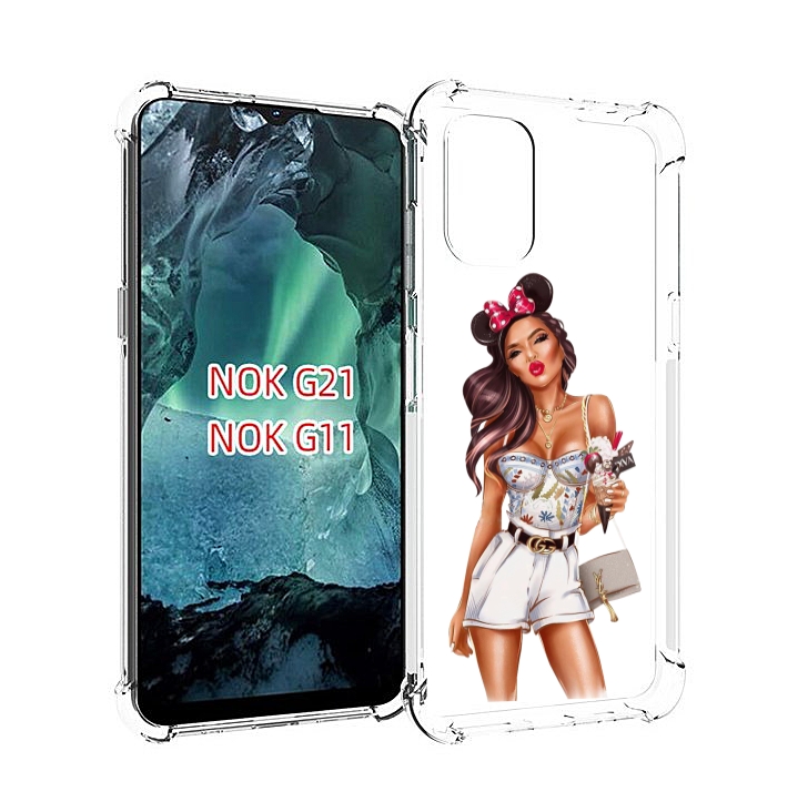 

Чехол Mypads Девушка-Микки Для Nokia G11/G21, Прозрачный, Tocco