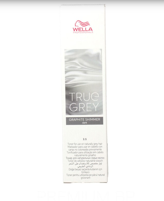 ic berlin jurgen h graphite warm grey Тонер Wella True Grey Graphite Shimmer Medium для натуральных седых волос, 60 мл