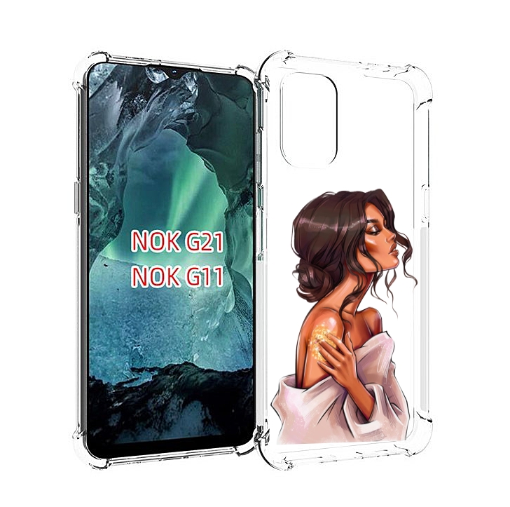 

Чехол Mypads Девушка-Нежная Женский Для Nokia G11/G21, Прозрачный, Tocco