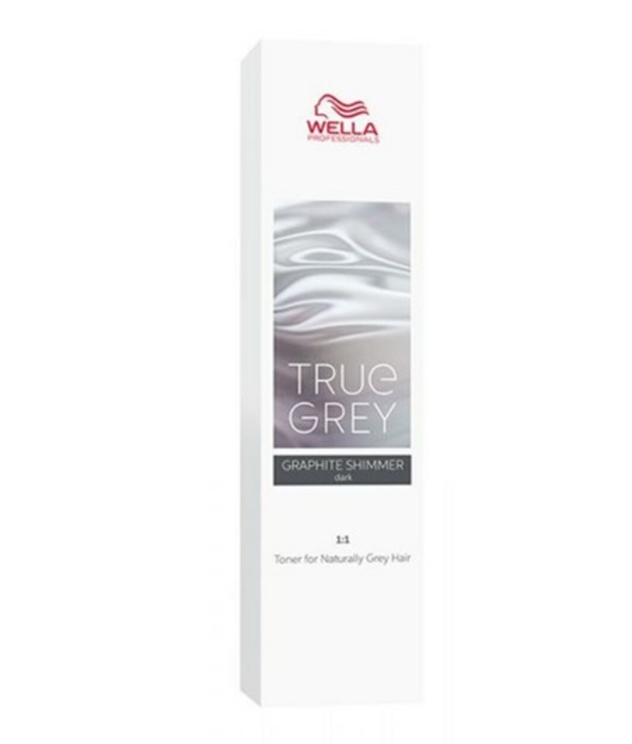 фото Тонер wella true grey graphite shimmer dark для натуральных седых волос, 60 мл