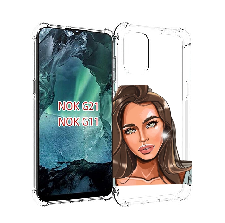 

Чехол Mypads Девушка-С-Зелеными-Глазами Для Nokia G11/G21, Прозрачный, Tocco