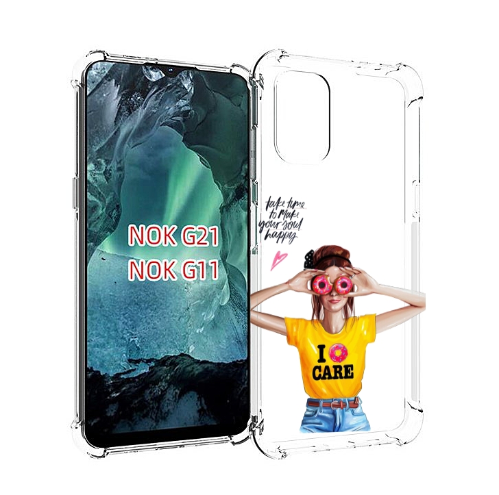 

Чехол Mypads Девушка-С-Пончиками Женский Для Nokia G11/G21, Прозрачный, Tocco