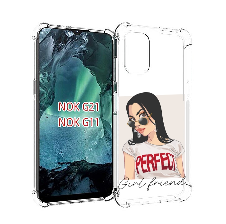 

Чехол Mypads Девушка-С-Сережками Женский Для Nokia G11/G21, Прозрачный, Tocco