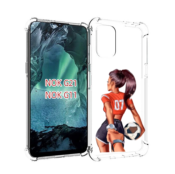 

Чехол Mypads Девушка-Футболистка Женский Для Nokia G11/G21, Прозрачный, Tocco