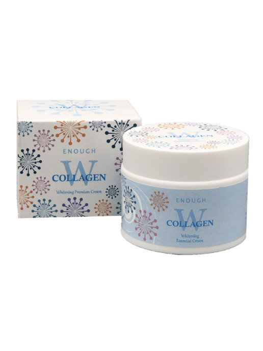 Крем для лица Enough W Collagen Whitening Premium Cream с коллагеном, осветляющий 50 г мыло madame heng для умывания collagen blue ozean soap 80г