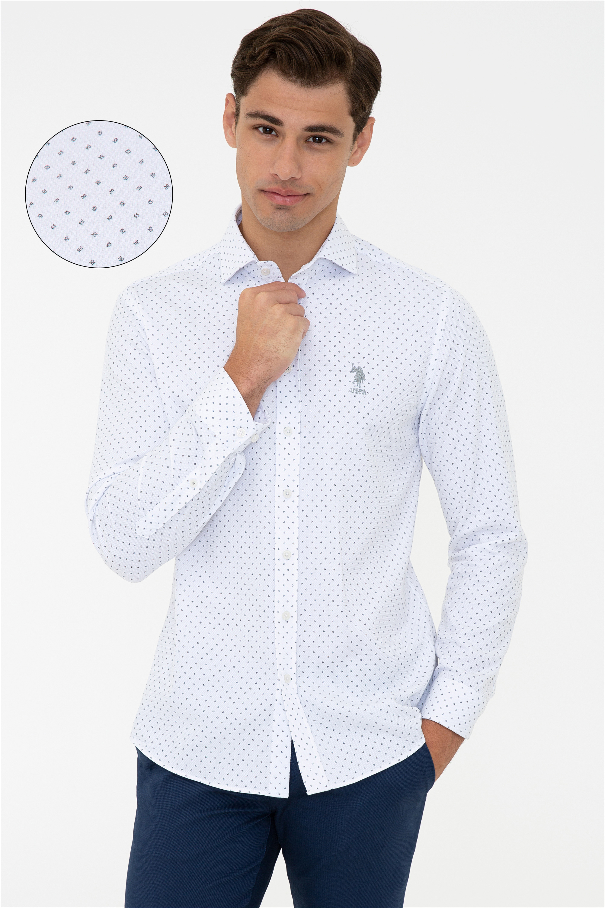

Рубашка мужская U.S. POLO Assn. G081SZ0040COMER белая M, G081SZ0040COMER