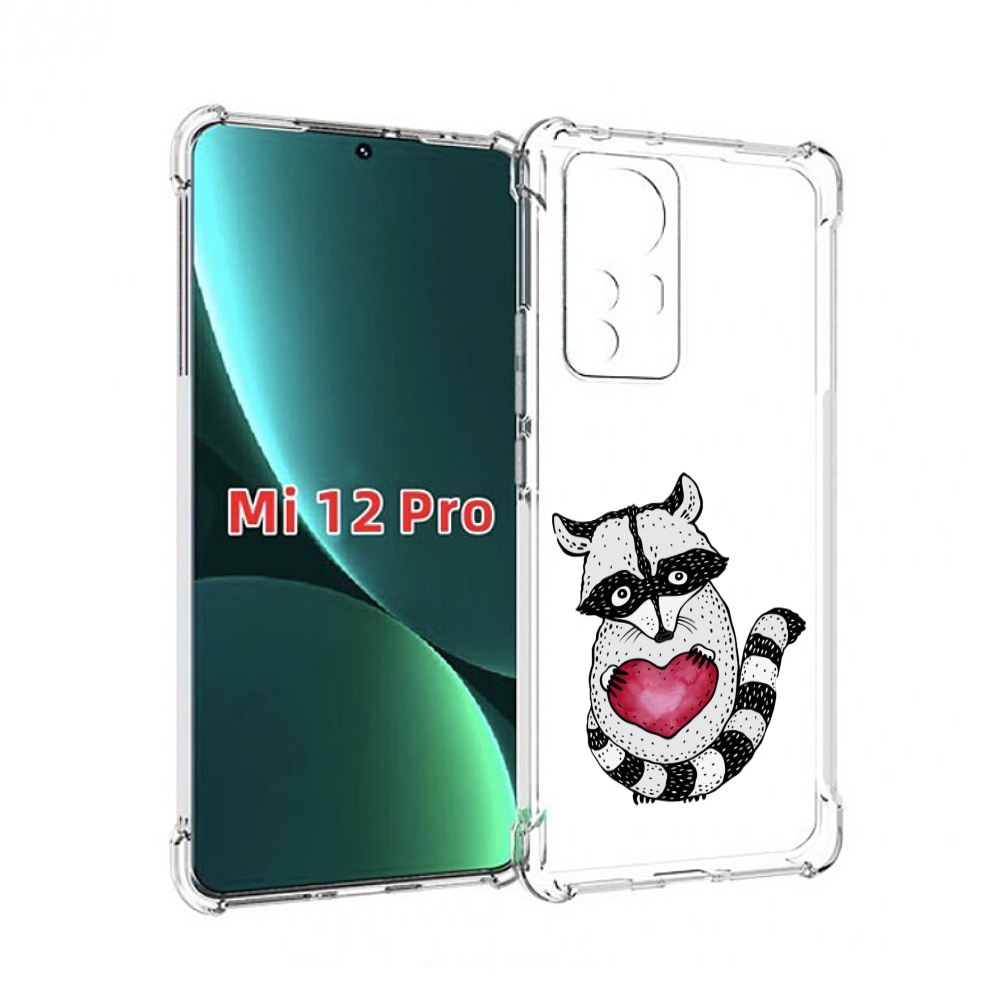 

Чехол MyPads Енот с сердечком для Xiaomi 12S Pro, Прозрачный, Tocco