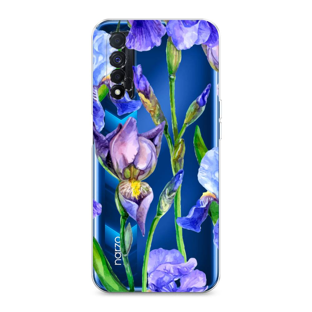 

Чехол Awog на Realme Narzo 30 4G "Синие ирисы", Разноцветный, 257650-8