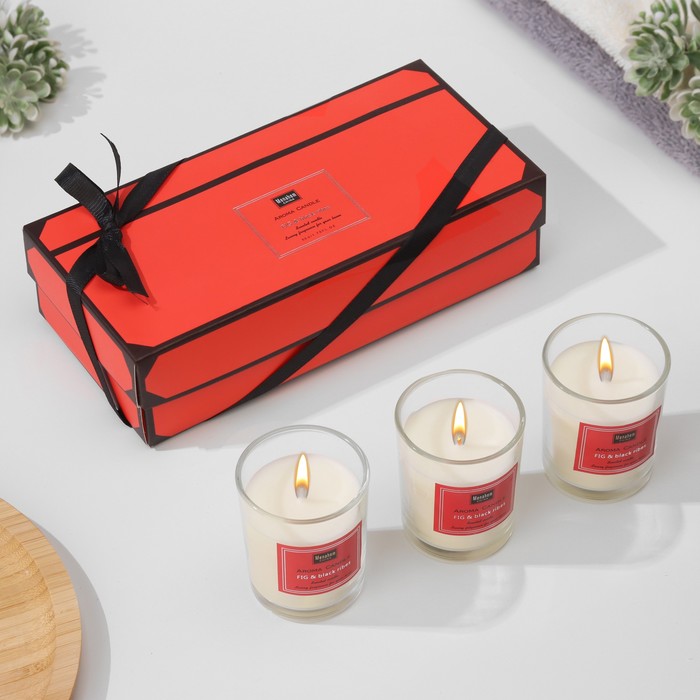

Набор свечей ароматических Menahem Aroma Candle инжир и черная смородина 3 шт