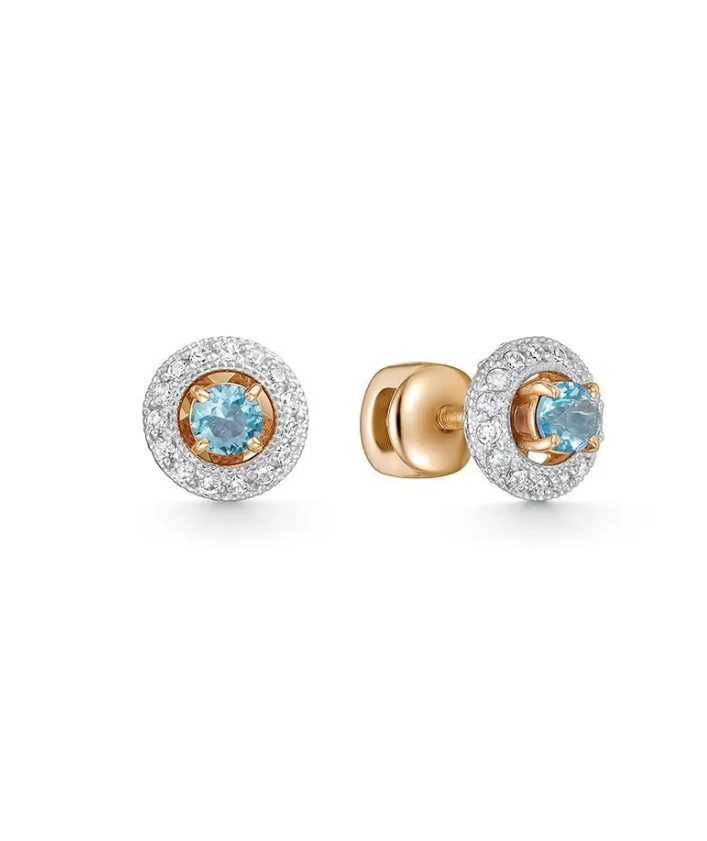 

Серьги из золота Argentum Z2-10577, топаз/фианит, Z2-10577