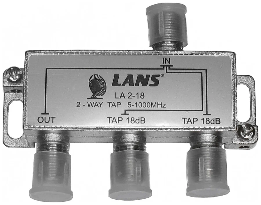 

Антенный разветвитель Lans F-female Ответвитель LANS LA 2-18 00001406, Ответвитель LANS LA 2-18