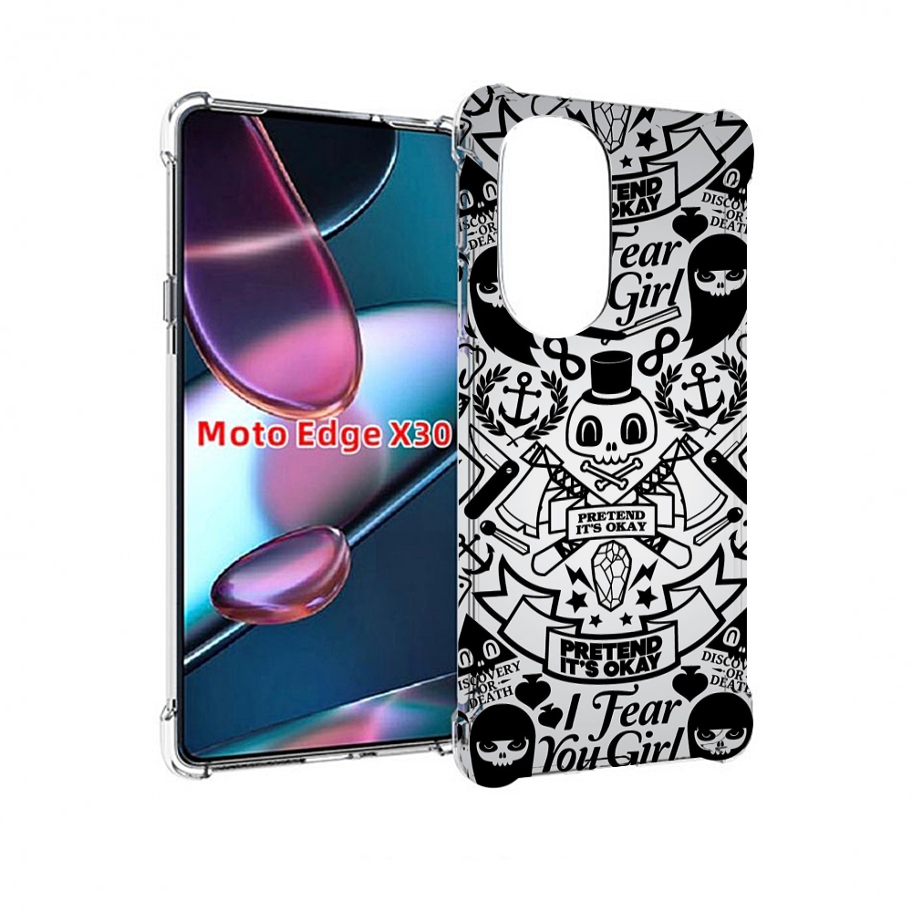 

Чехол MyPads готический-принт для Motorola Moto Edge X30, Прозрачный, Tocco