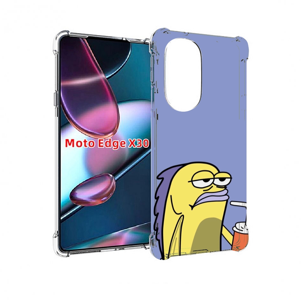 

Чехол MyPads грусная-рыба-из-спанч-боба для Motorola Moto Edge X30, Прозрачный, Tocco