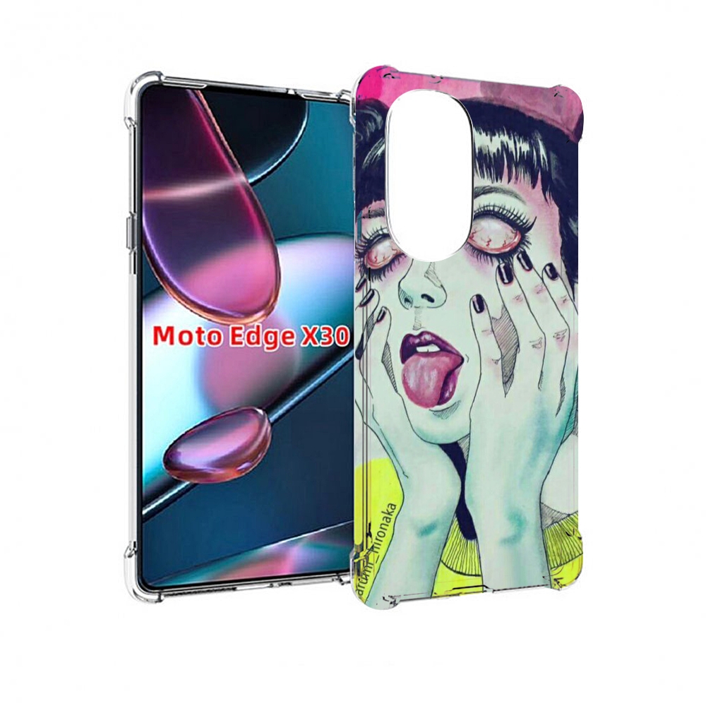 

Чехол MyPads девушка без зрачков для Motorola Moto Edge X30, Прозрачный, Tocco