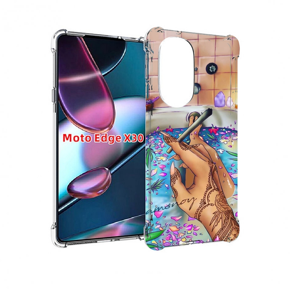 

Чехол MyPads девушка в ванне женский для Motorola Moto Edge X30, Прозрачный, Tocco