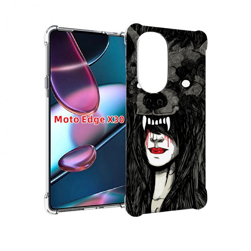 

Чехол MyPads девушка в шкуре волка женский для Motorola Moto Edge X30, Прозрачный, Tocco