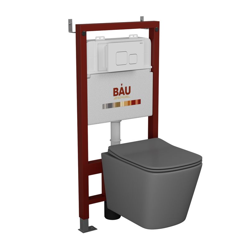 Комплект BAU 6 в 1: инсталляция BAU PRO,унитаз Bau Stil ,клавиша BAU Soul комплект унитаза geberit