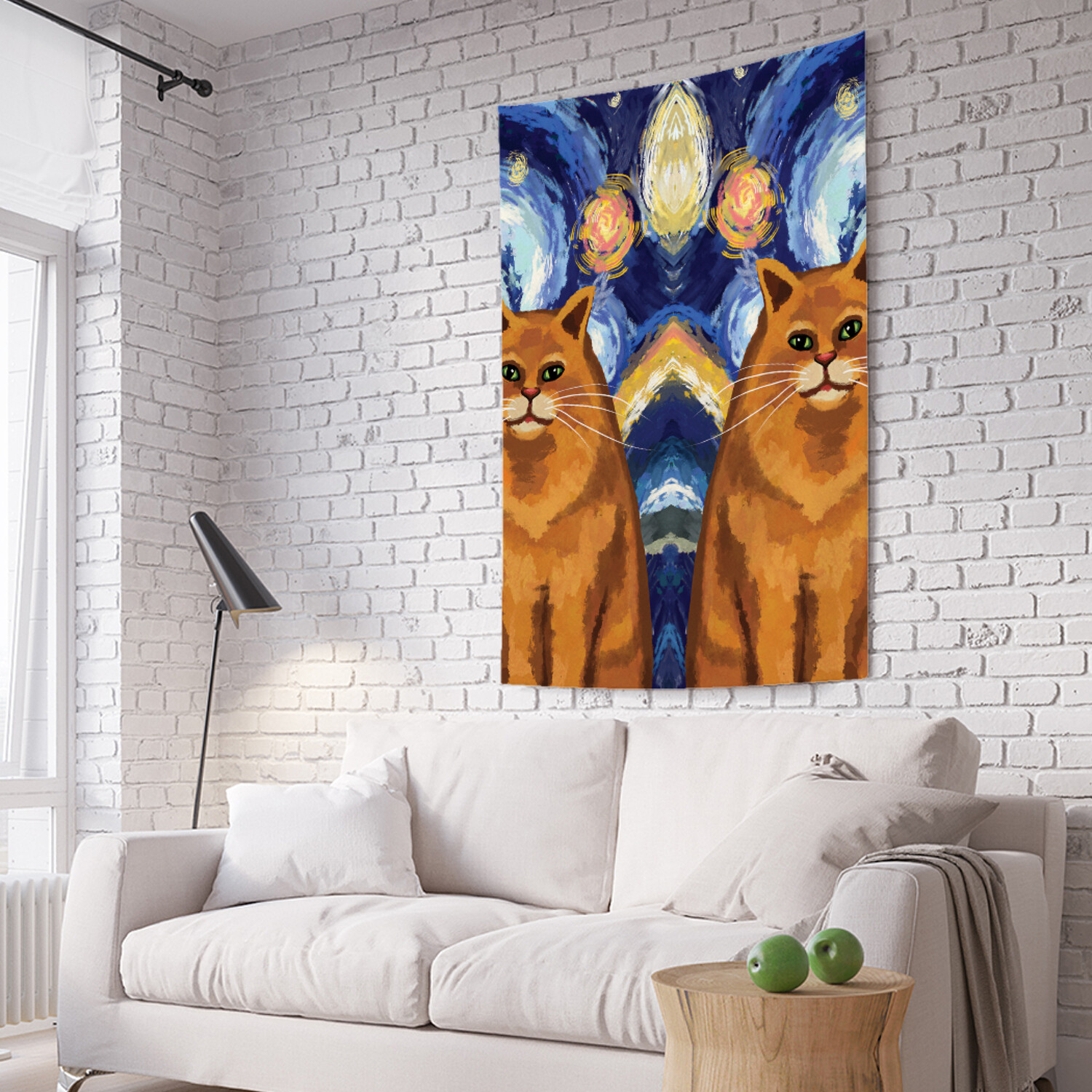 

Фотопанно вертикальное на стену JoyArty Коты в стиле Ван Гог 150x200 см, Коты в стиле Ван Гог