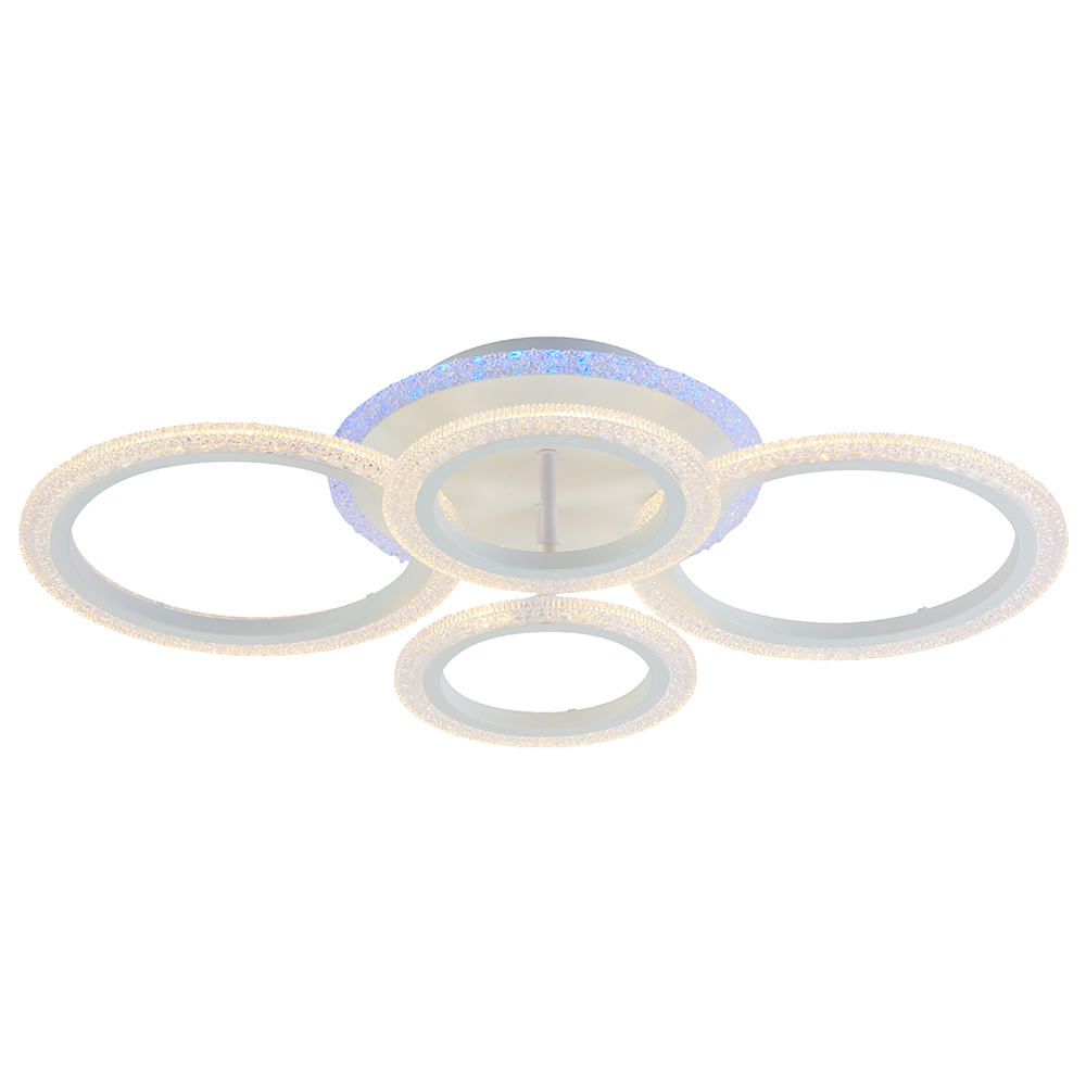 

Потолочная светодиодная люстра Profit Light 8086/2+2 WHT 72W+7W RGB диммируемая с ПДУ, 8086/2+2