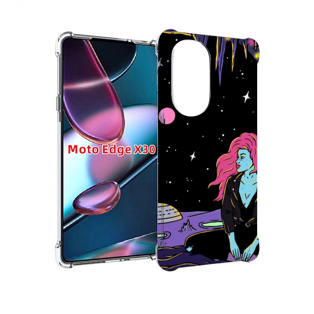 

Чехол MyPads девушка с красными волосами в космосе женский для Motorola Moto Edge X30, Прозрачный, Tocco