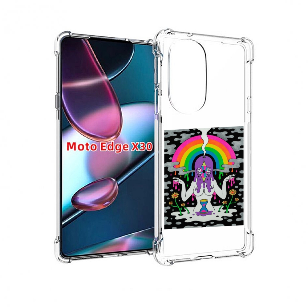 

Чехол MyPads девушка с радугой абстракция женский для Motorola Moto Edge X30, Прозрачный, Tocco