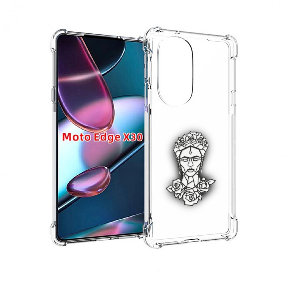 

Чехол MyPads девушка с цветами с гранями женский для Motorola Moto Edge X30, Прозрачный, Tocco