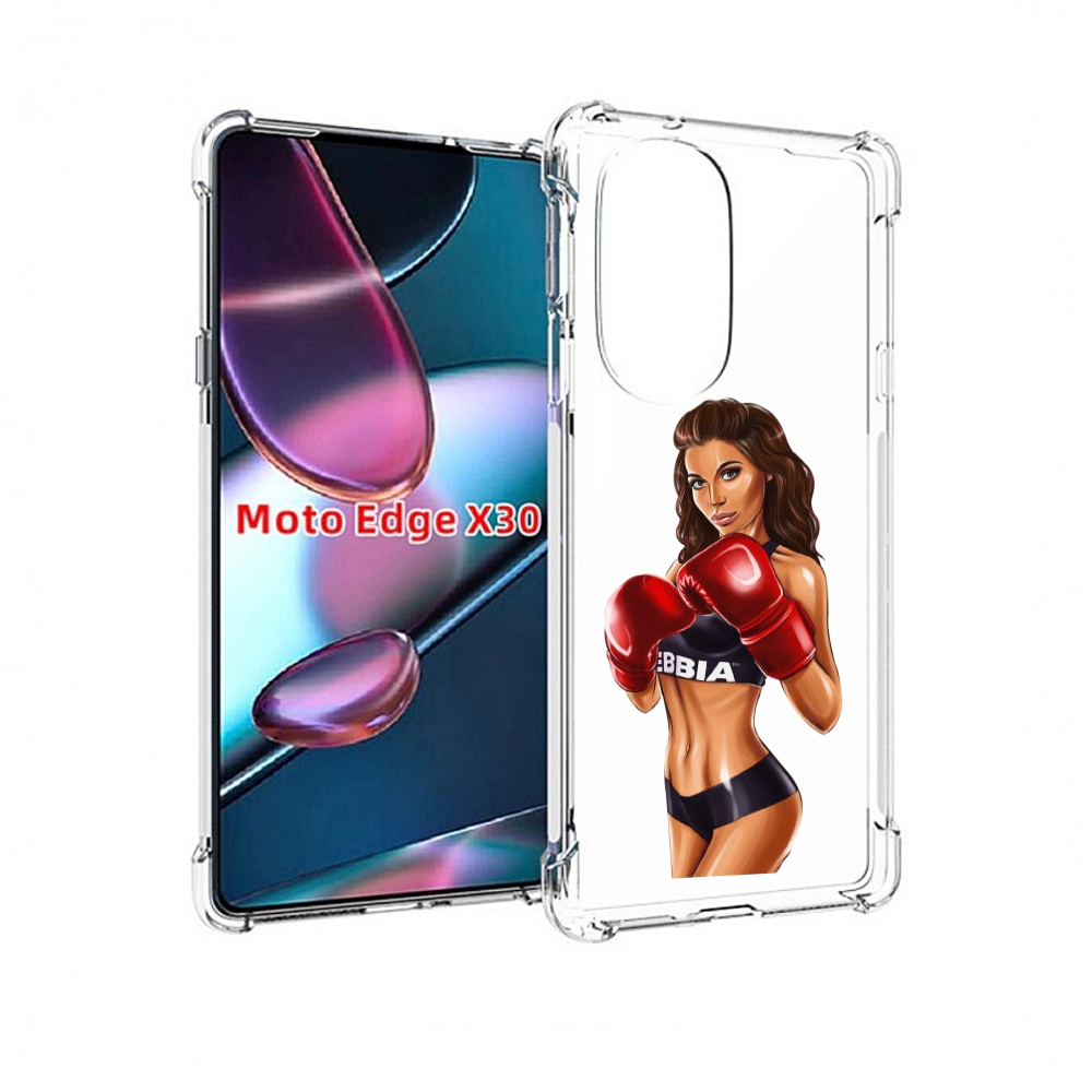 

Чехол MyPads девушка-в-боксерских-перчатках женский для Motorola Moto Edge X30, Прозрачный, Tocco