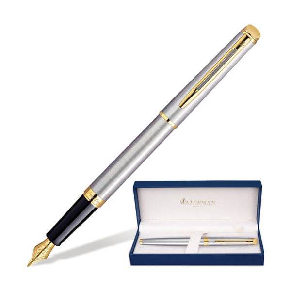 Ручка подарочная перьевая WATERMAN Hemisphere Stainless Steel GT серебрист корпус 24350₽