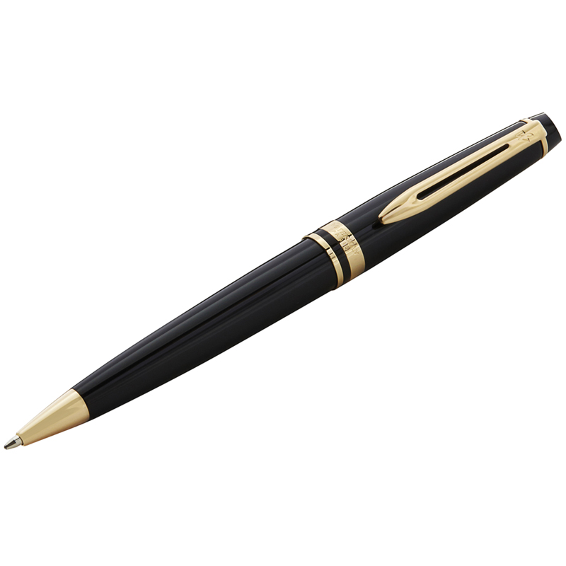 Ручка шариковая Waterman Expert Black Lacquer GT синяя, 1,0мм