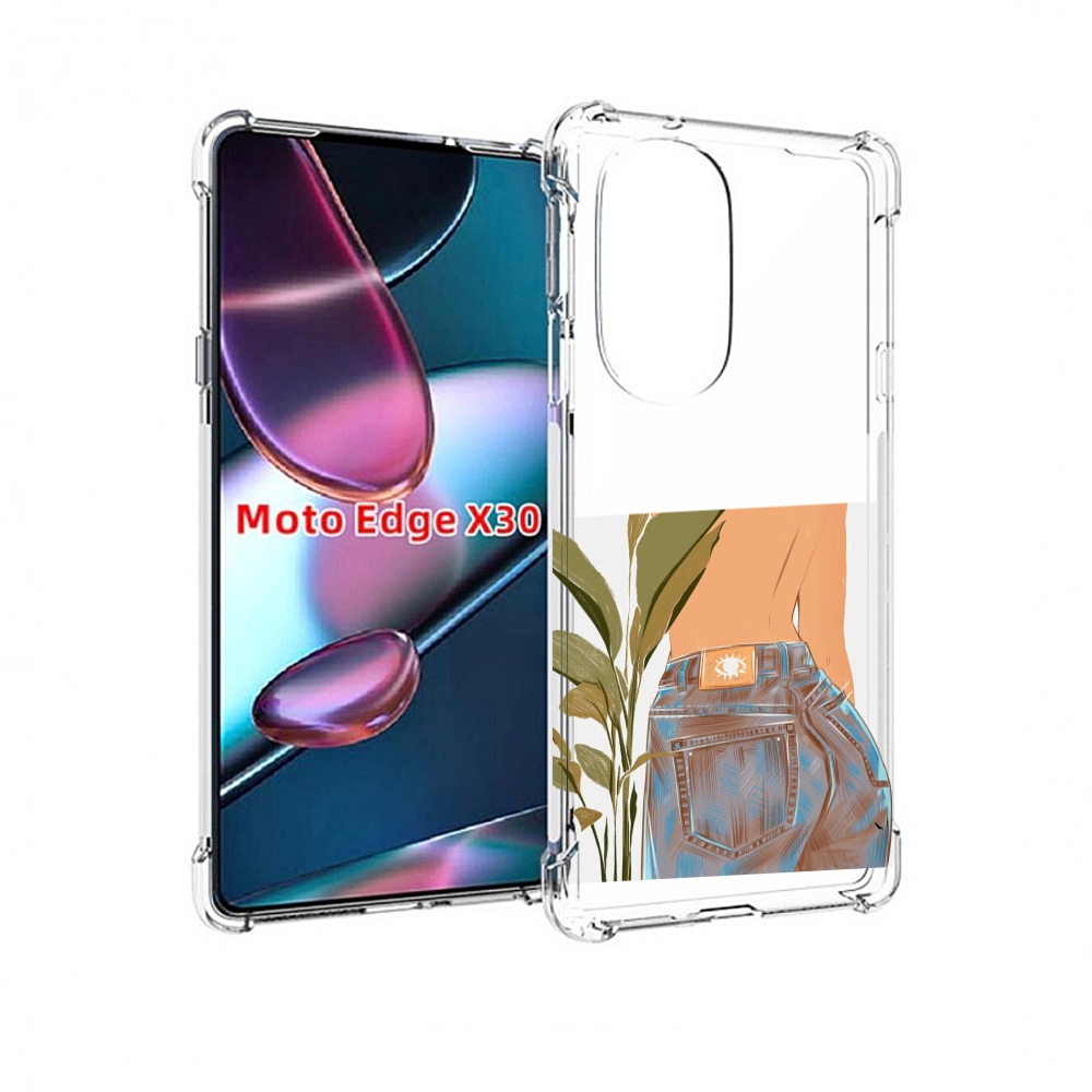 

Чехол MyPads девушка-в-джинсах для Motorola Moto Edge X30, Прозрачный, Tocco