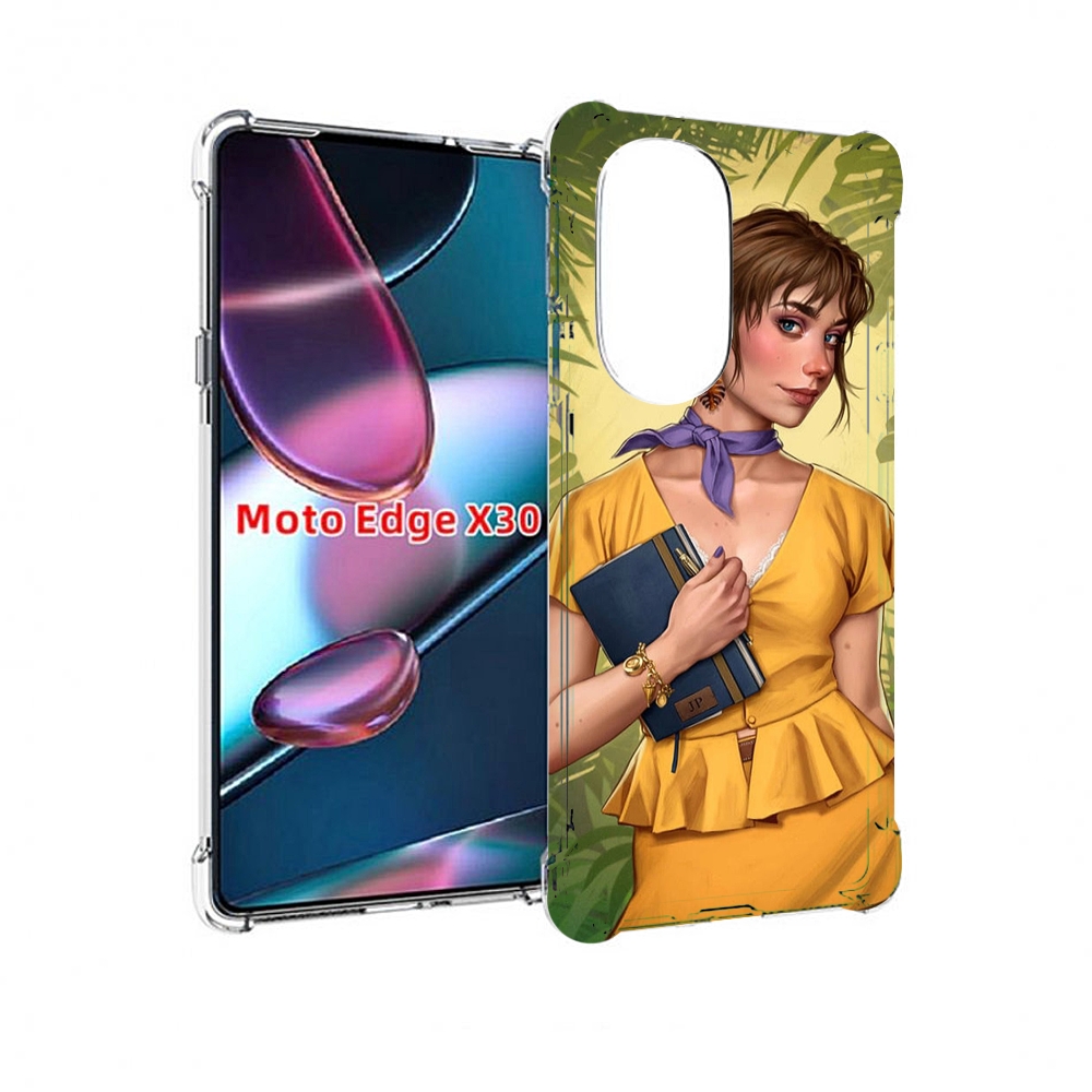 

Чехол MyPads девушка-в-зелени женский для Motorola Moto Edge X30, Прозрачный, Tocco