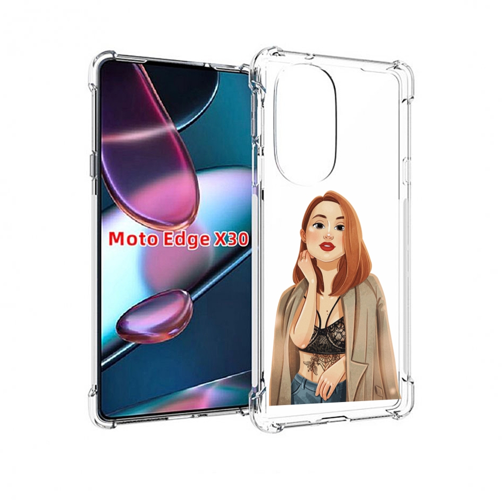 

Чехол MyPads девушка-в-кружевном-2 для Motorola Moto Edge X30, Прозрачный, Tocco