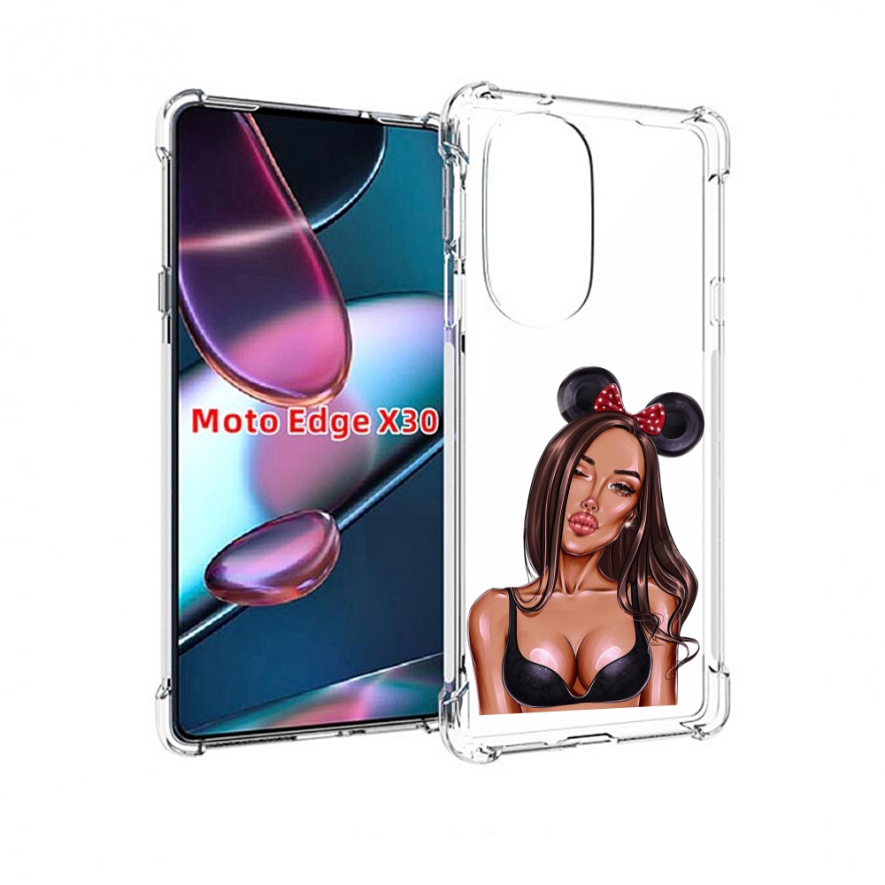 Чехол MyPads девушка-в-купальнике-с-ушками женский для Motorola Moto Edge X30