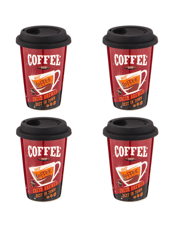 

Набор кружек 4 шт Lefard Coffemania с крышкой 400 мл 4-SPAIK(776-050)ARTI