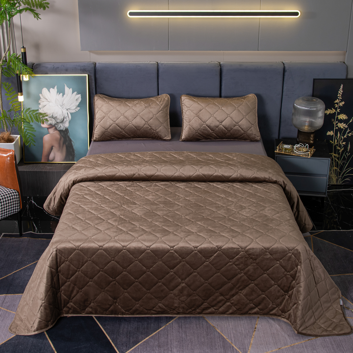 Покрывало Viva-Home Textile OVF041 220x160 см с наволочками 50x70 см 2 шт