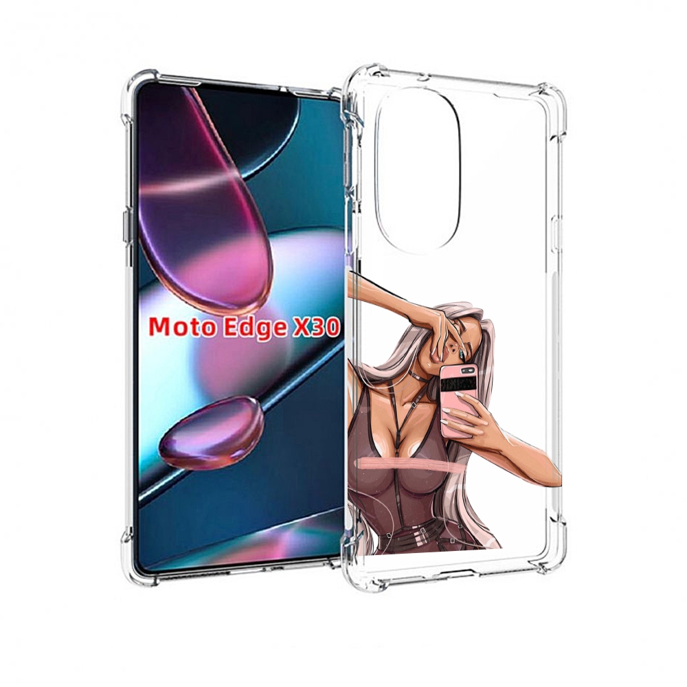 

Чехол MyPads девушка-в-прозрачной-одежде для Motorola Moto Edge X30, Прозрачный, Tocco