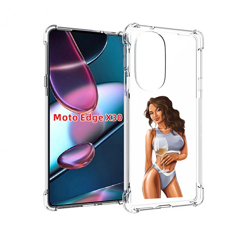 Чехол MyPads девушка-в-сером-купальнике- женский для Motorola Moto Edge X30