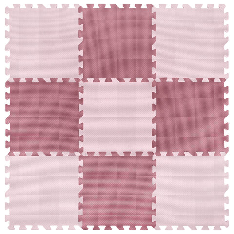 Коврик-пазл Юнландия 0,9*0,9м мягкий розовый, 9 элементов, 664660 коврик гимнастический body form 173x61x0 6 см bf ym03 розовый