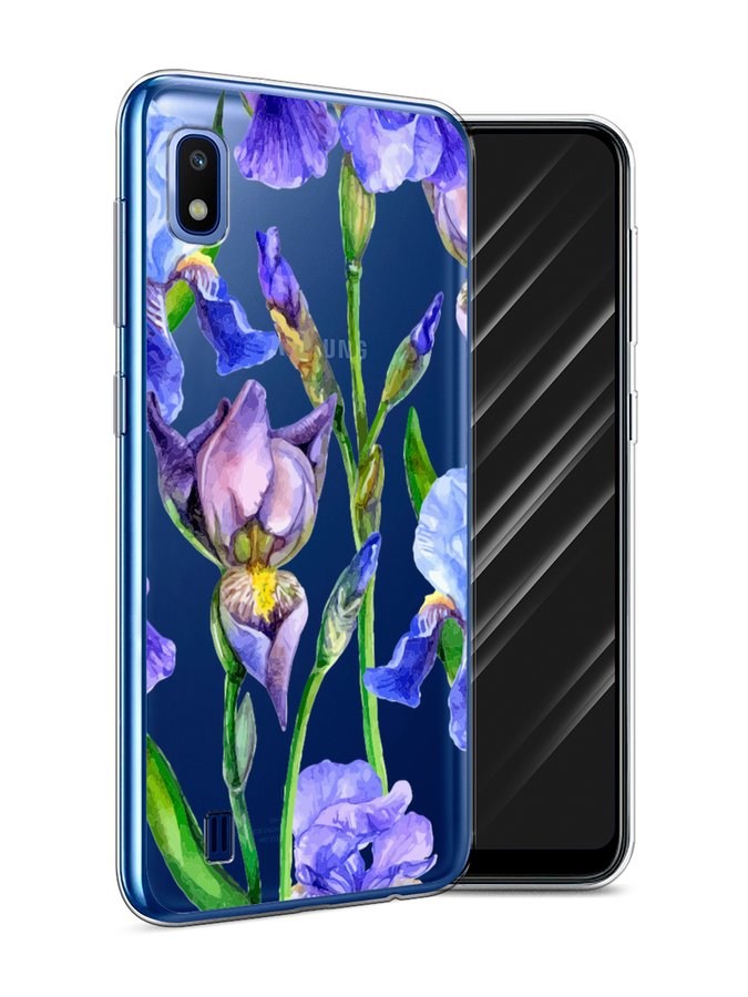 

Чехол Awog на Samsung Galaxy A10 "Синие ирисы", Разноцветный, 27950-8