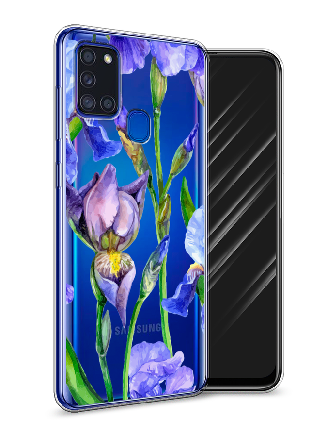 

Чехол Awog на Samsung Galaxy A21s / Самсунг A21s "Синие ирисы", Разноцветный, 2100250-8