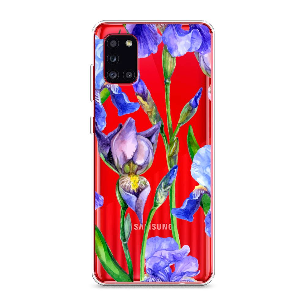 фото Силиконовый чехол "синие ирисы" на samsung galaxy a31 awog