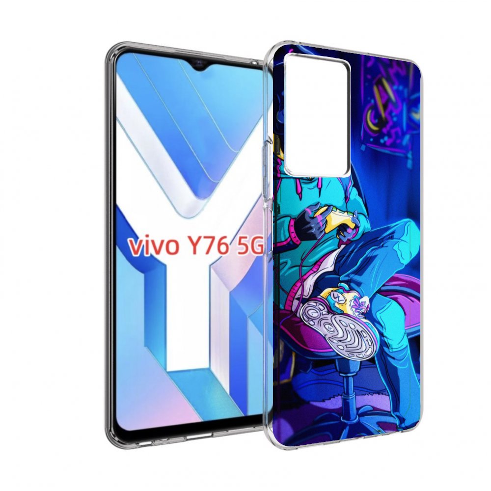 

Чехол MyPads киберпанк игрок для Vivo Y76 5G, Прозрачный, Tocco