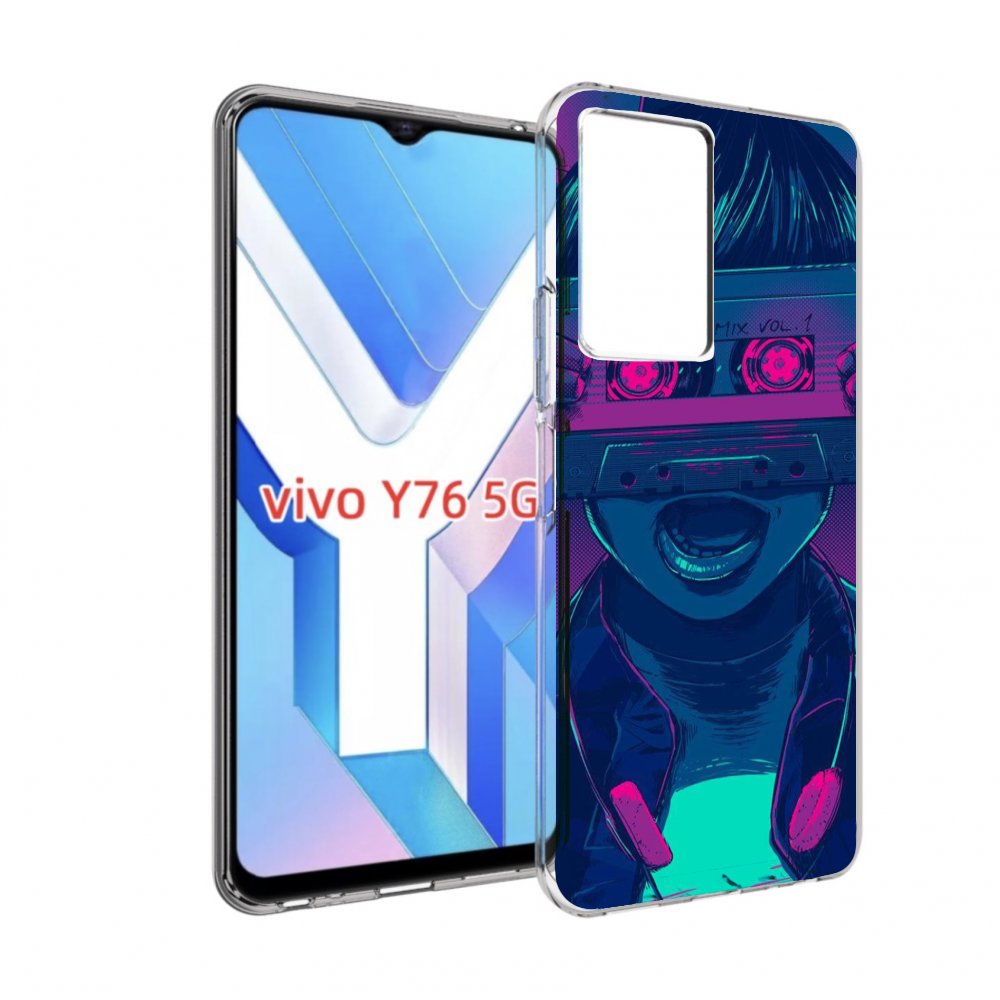 

Чехол MyPads киберпанк с кассетой для Vivo Y76 5G, Прозрачный, Tocco
