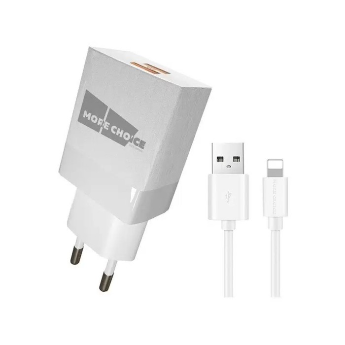 

Сетевое зарядное устройство More choice NC24i lightning - usb 2xUSB 2.1 А белый, NC24i